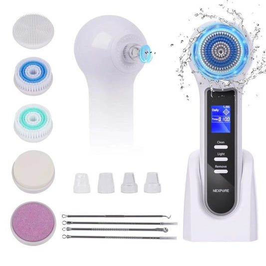 Facial Cleansing Brush - IPX7 Waterproof with LCD Screen, Electric Face Scrubber for Exfoliation, Massage and Deep Cleansing