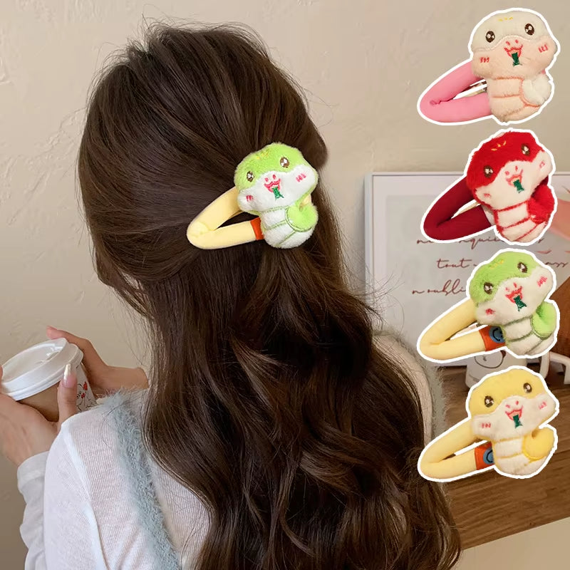 Creative Chinese New Year Hair Clips for Girls Kawaii Snkae Shape Party Headbands Hair Clips Hairpin Antlerfestival Headdresses