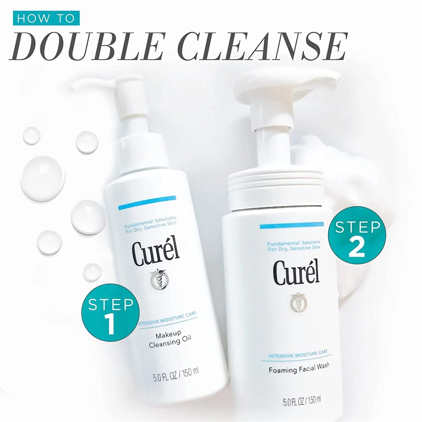 Cur�L Foaming Daily Face Wash, Hydrating Facial Cleanser for Dry, Sensitive Skin, Ph-Balanced and Fragrance-Free for Sensitive Skin Care, 5 Ounces (Step 2 of 2-Step Skincare)