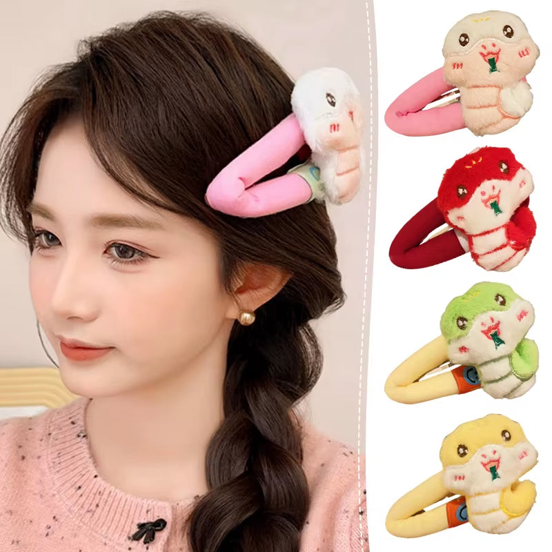 Creative Chinese New Year Hair Clips for Girls Kawaii Snkae Shape Party Headbands Hair Clips Hairpin Antlerfestival Headdresses