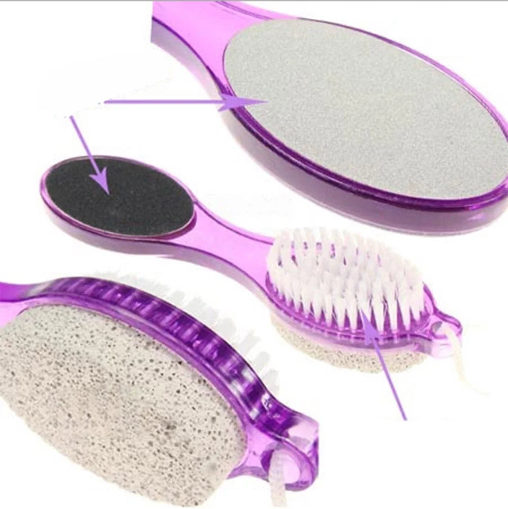 4 in 1 Foot Care Callus Brush Pumice Scrubber Pedicure Exfoliate Remover E0Xc Eye Shadow Applicator Double Sided