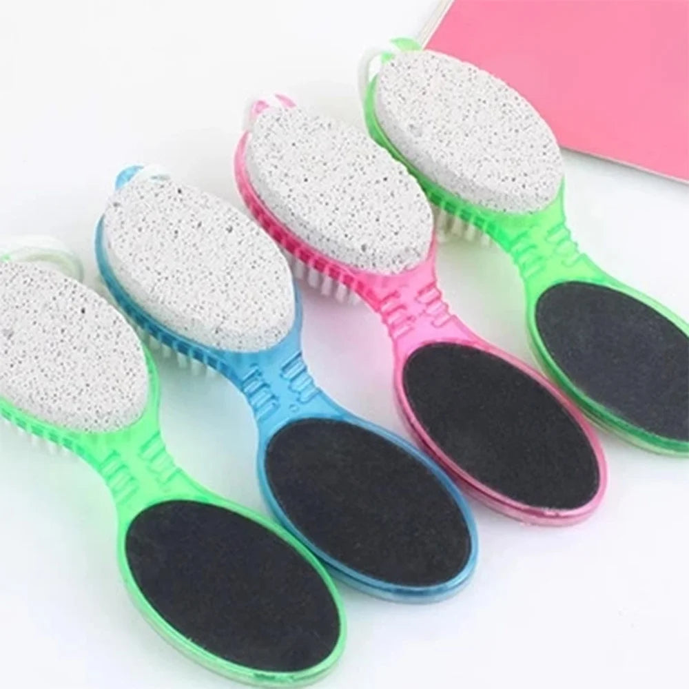 4 in 1 Foot Care Callus Brush Pumice Scrubber Pedicure Exfoliate Remover E0Xc Eye Shadow Applicator Double Sided