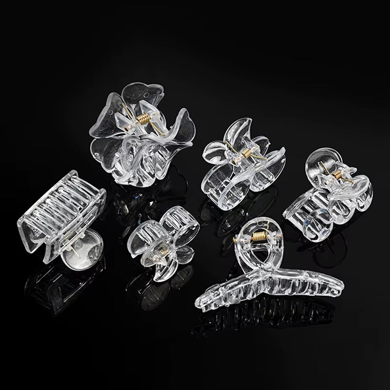 Acrylic Clear Claw Transparent Plastic Hair Clips Blank Hairpin Base for DIY Jewelry Making Fashion Girls Hair Accessories